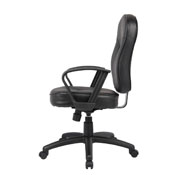 Black Leatherplus Task Chair With Loop Arms - B1562, B1562